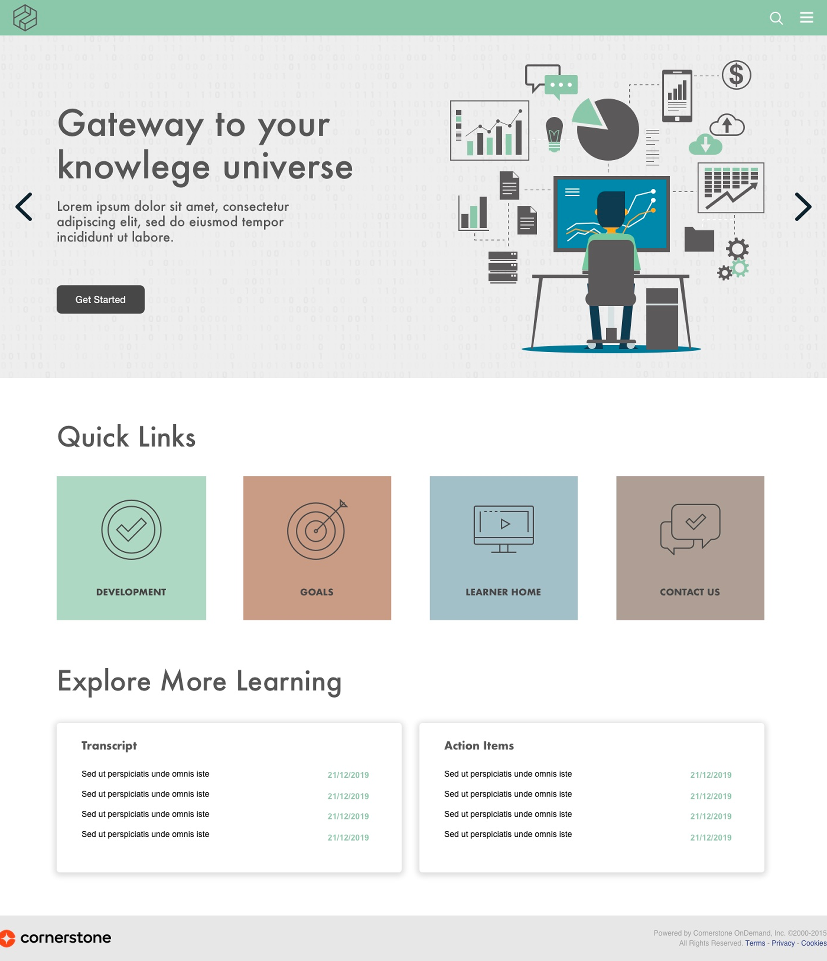 Cornerstone OnDemand primary screen