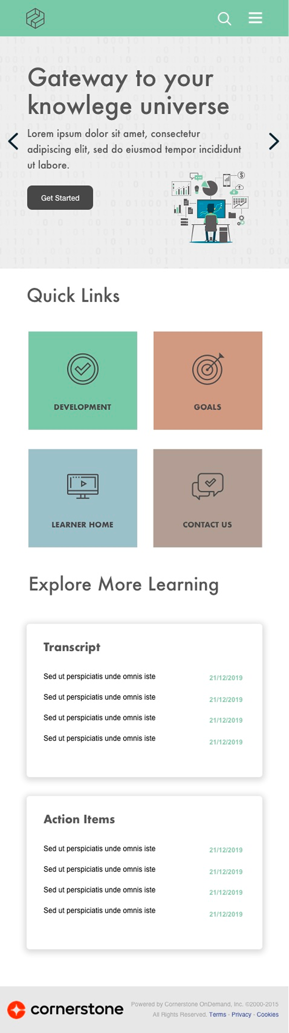 Cornerstone OnDemand — Mobile layout