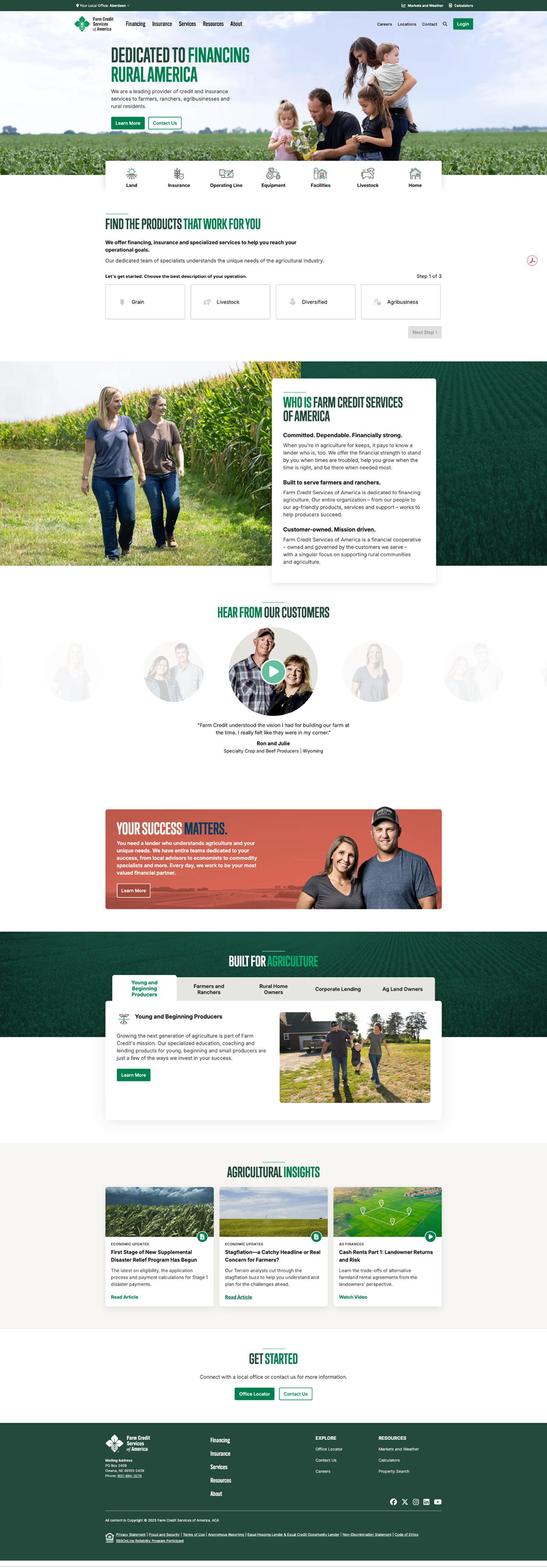 Farm Credit Services of America primary screen
