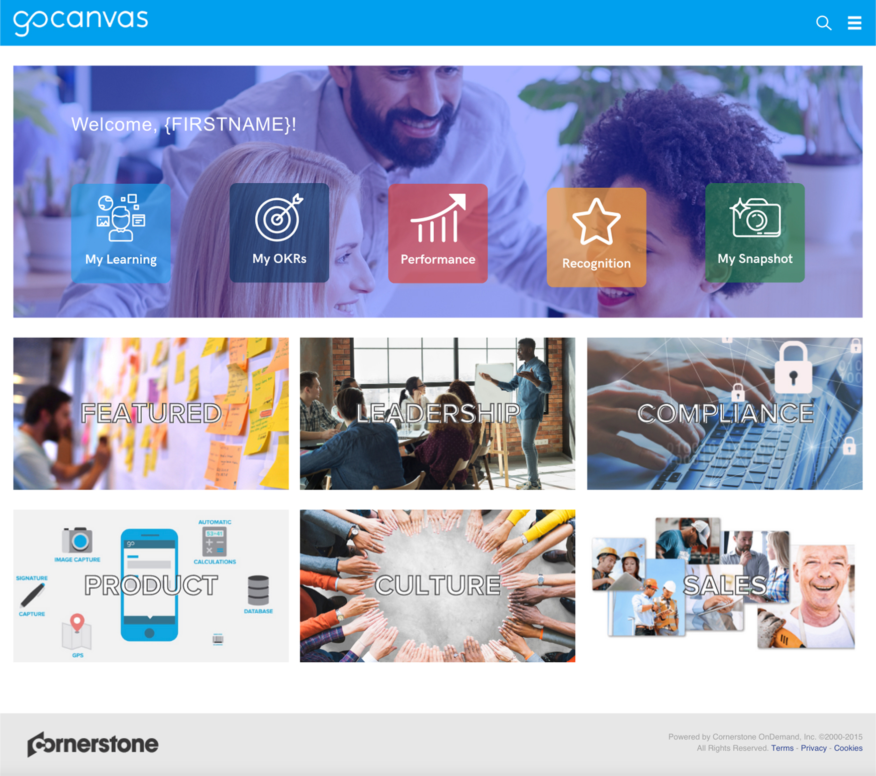 GoCanvas primary screen